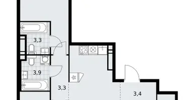 Apartamento 3 habitaciones en poselenie Sosenskoe, Rusia