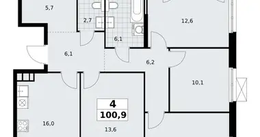 Apartamento 4 habitaciones en South-Western Administrative Okrug, Rusia