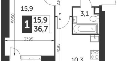 Mieszkanie 1 pokój w Konkovo District, Rosja