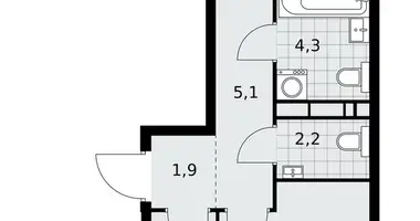 Apartamento 2 habitaciones en poselenie Sosenskoe, Rusia