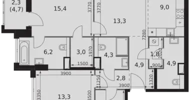 Appartement 3 chambres dans North-Western Administrative Okrug, Fédération de Russie