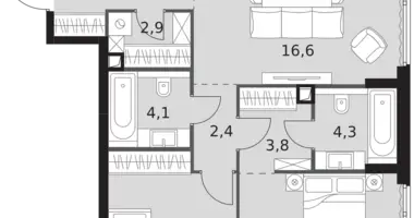 Appartement 3 chambres dans North-Western Administrative Okrug, Fédération de Russie