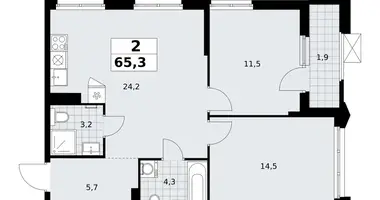 Wohnung 2 zimmer in Troizk, Russland