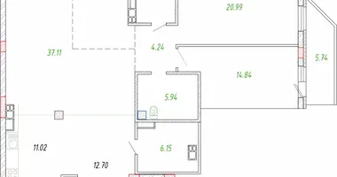 Apartamento 3 habitaciones en Sack, Bielorrusia