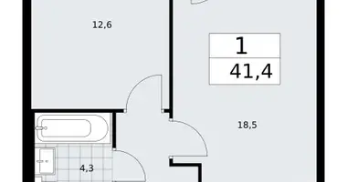 Wohnung 1 zimmer in Troizk, Russland