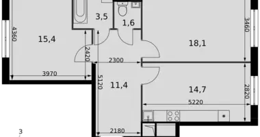 Apartamento 2 habitaciones en Razvilka, Rusia