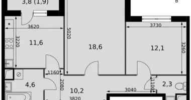 Appartement 2 chambres dans Razvilka, Fédération de Russie