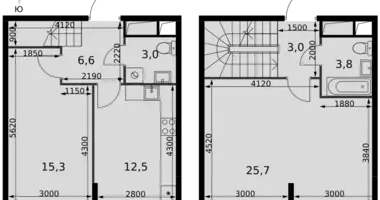 Wohnung 2 zimmer in Razvilka, Russland