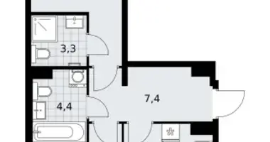 2 room apartment in Troitsk, Russia