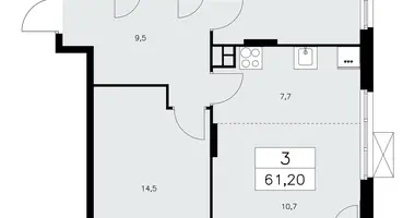 Apartamento 3 habitaciones en poselenie Sosenskoe, Rusia