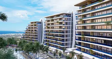 Penthouse 2 rooms with balcony, with air conditioning, with sea view in Ishakli, Turkey