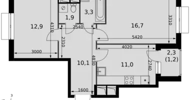 Appartement 2 chambres dans Razvilka, Fédération de Russie