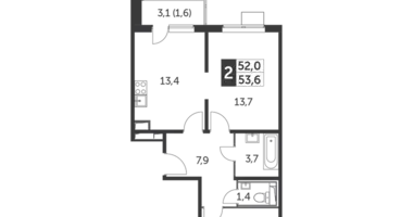 Appartement 2 chambres dans Leninsky District, Russie