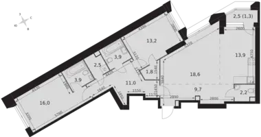 Apartamento 3 habitaciones en Konkovo District, Rusia