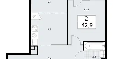 Wohnung 2 zimmer in Wnukowo, Russland