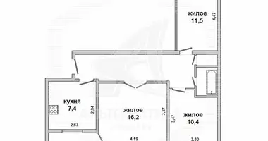 Apartamento 3 habitaciones en Malaryta, Bielorrusia