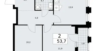 2 room apartment in Troitsk, Russia