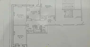 Apartamento 3 habitaciones en Lida, Bielorrusia