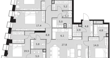 Apartamento 5 habitaciones en North-Western Administrative Okrug, Rusia