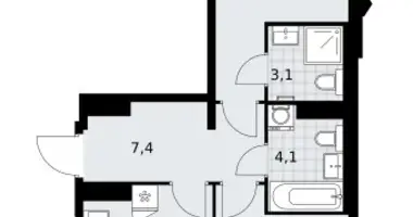 2 room apartment in Troitsk, Russia