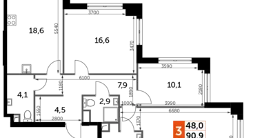 Apartamento 3 habitaciones en North-Western Administrative Okrug, Rusia