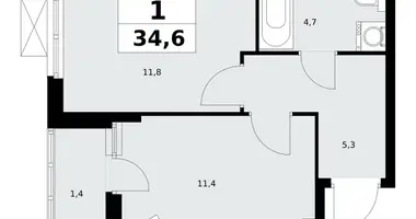 Apartamento 1 habitación en poselenie Sosenskoe, Rusia