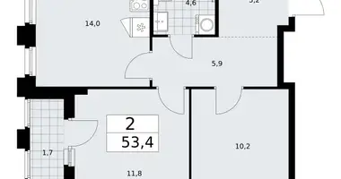 Wohnung 2 zimmer in Troizk, Russland