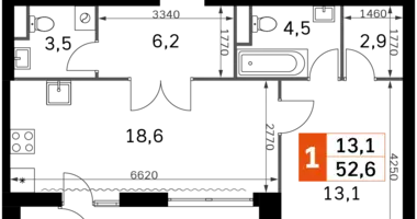 Appartement 2 chambres dans Moscou, Fédération de Russie