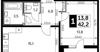 Wohnung 1 zimmer in Leninsky District, Russland