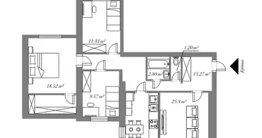 Wohnung 4 zimmer in Vilnius, Litauen
