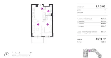 Apartamento 2 habitaciones en Poznan, Polonia