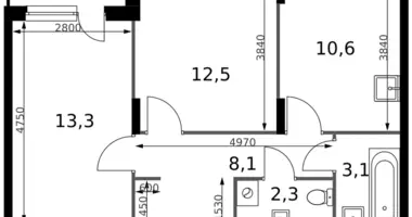 2 room apartment in Sapronovo, Russia