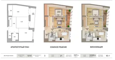 Apartamento 2 habitaciones en Minsk, Bielorrusia