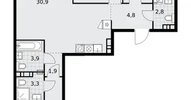 Apartamento 3 habitaciones en poselenie Sosenskoe, Rusia