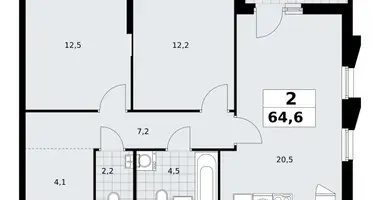 2 room apartment in Troitsk, Russia