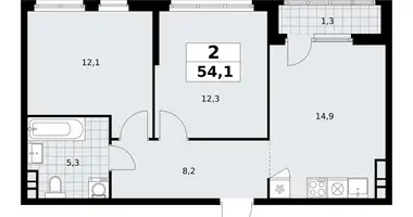 Apartamento 2 habitaciones en South-Western Administrative Okrug, Rusia