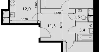 Apartamento 2 habitaciones en Razvilka, Rusia