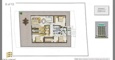 Penthouse 3 bedrooms in Qawra, Malta