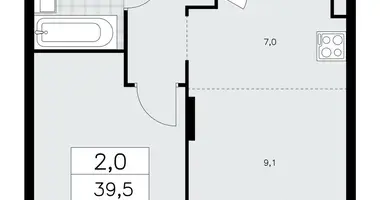 Apartamento 2 habitaciones en poselenie Sosenskoe, Rusia