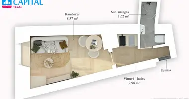 Wohnung 1 zimmer in Salos, Litauen