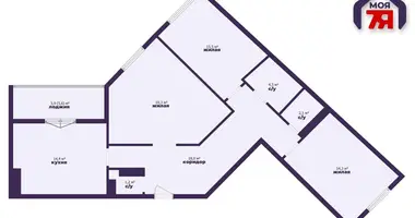 Wohnung 3 zimmer in Minsk, Belarus
