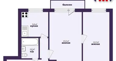 2 room apartment in Minsk, Belarus