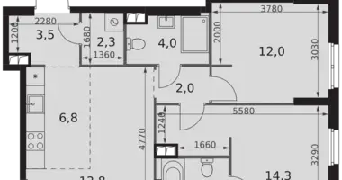 Apartamento 3 habitaciones en North-Western Administrative Okrug, Rusia