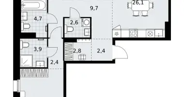 Wohnung 3 zimmer in Kommunarka, Russland