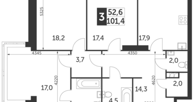 Appartement 3 chambres dans Konkovo District, Fédération de Russie