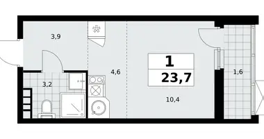 Apartamento 1 habitación en Moscú, Rusia