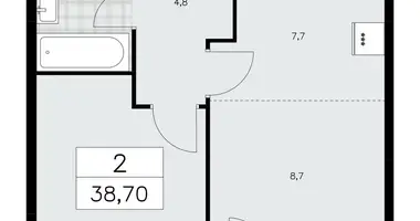 Apartamento 2 habitaciones en Moscú, Rusia