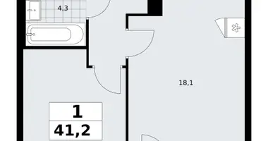 1 room apartment in Troitsk, Russia