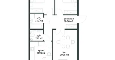 Квартира 3 комнаты в Ташкент, Узбекистан