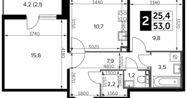 Appartement 2 chambres dans Leninsky District, Russie